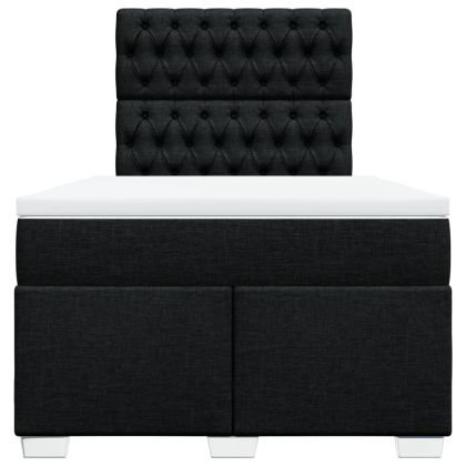 Боксспринг легло с матрак, черно, 120x190 см, плат