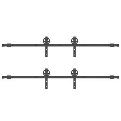 Комплект механизъм за плъзгаща врата, 400 см, стомана, черен