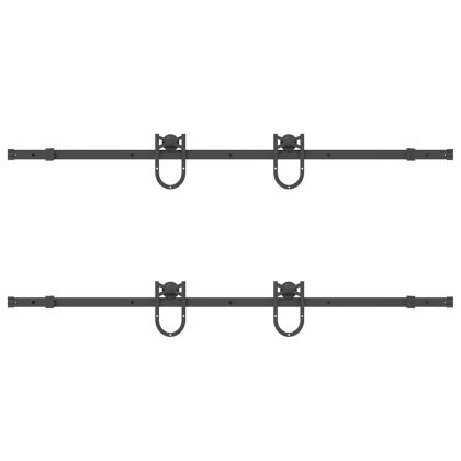 Комплект механизъм за плъзгаща врата, 366 см, стомана, черен