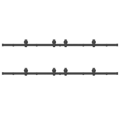 Комплект механизъм за плъзгаща врата, 366 см, стомана, черен