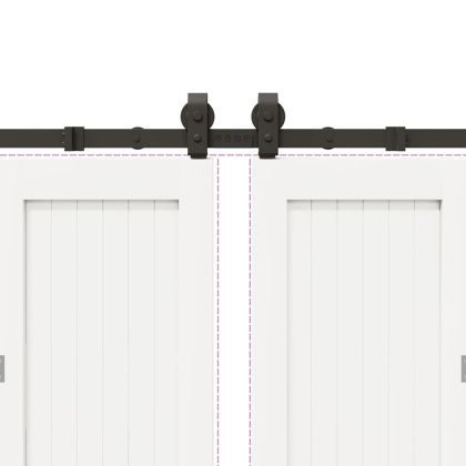 Комплект механизъм за плъзгаща врата, 366 см, стомана, черен