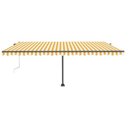 Свободностояща автоматична тента, 500x300 см, жълто/бяло