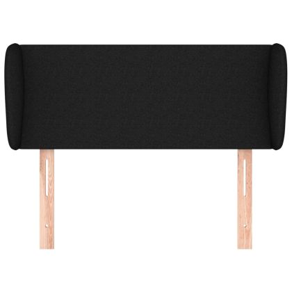 Горна табла за легло с уши, черна, 83x23x78/88 см, плат