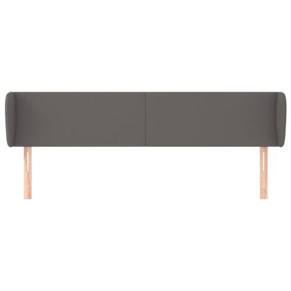 Горна табла с уши, сива, 183x23x78/88 см, изкуствена кожа