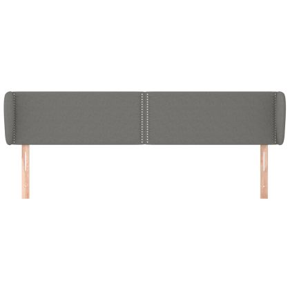 Горна табла за легло с уши, тъмносива, 183x23x78/88 см, плат