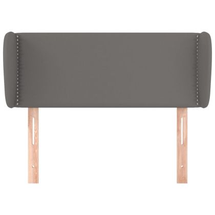 Горна табла с уши, сива, 103x23x78/88 см, изкуствена кожа