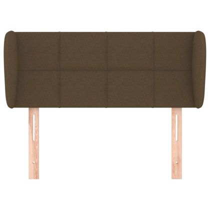 Горна табла за легло с уши, тъмнокафява, 93x23x78/88 см, плат