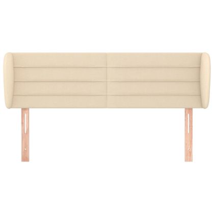 Горна табла за легло с уши, кремава, 147x23x78/88 см, плат