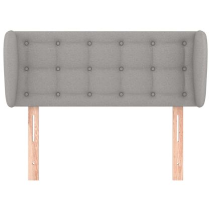 Горна табла за легло с уши, светлосива,93x23x78/88 см, плат