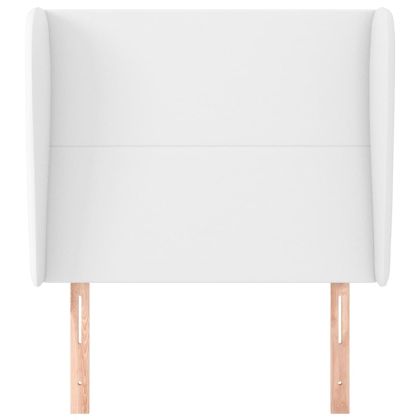 Горна табла с уши, бяла, 103x23x118/128 см, изкуствена кожа