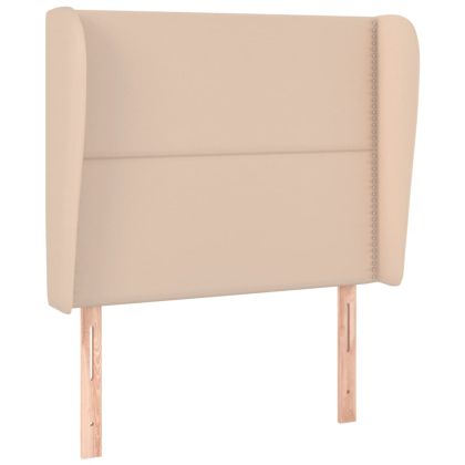 Горна табла с уши, капучино, 93x23x118/128 см, изкуствена кожа