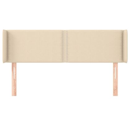 Горна табла за легло, кремава, 147x16x78/88 см, плат