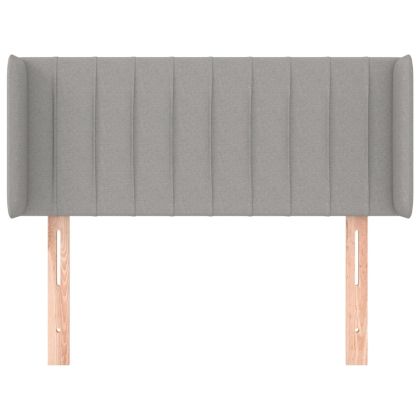 Горна табла за легло с уши, светлосива,83x16x78/88 см, плат