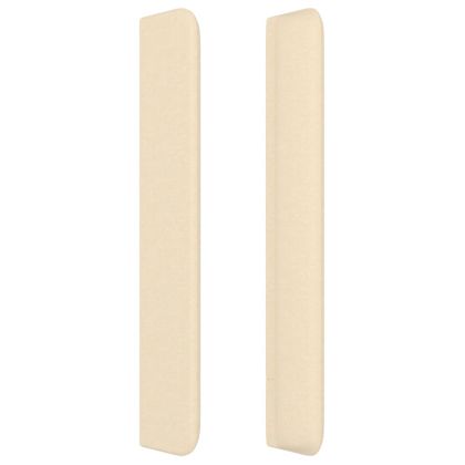 Горна табла за легло с уши, кремава, 93x16x118/128 см, плат