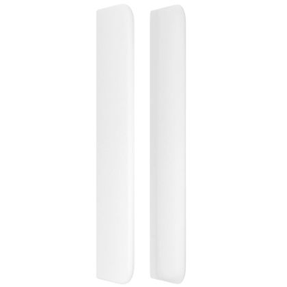 Горна табла с уши, бяла, 203x16x118/128 см, изкуствена кожа