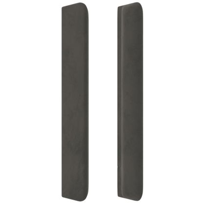 Горна табла за легло с уши, тъмносива, 147x16x118/128см, кадифе