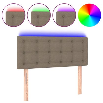 LED горна табла за легло, таупе, 80x5x78/88 см, плат