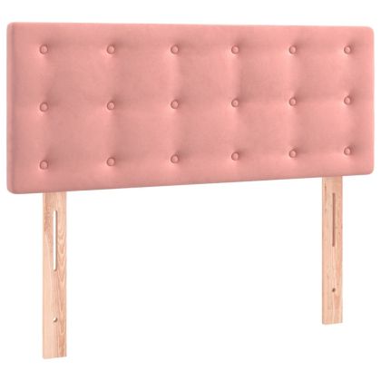 Боксспринг легло с матрак, розово, 100x200 см, кадифе