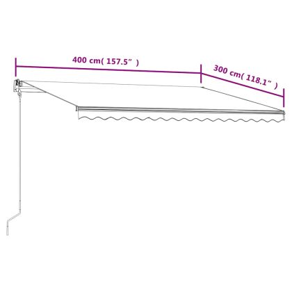 Автоматично прибиращ се сенник, 400x300 см, оранжево и кафяво