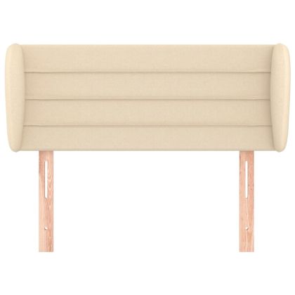 Горна табла за легло с уши, кремава, 103x23x78/88 см, плат