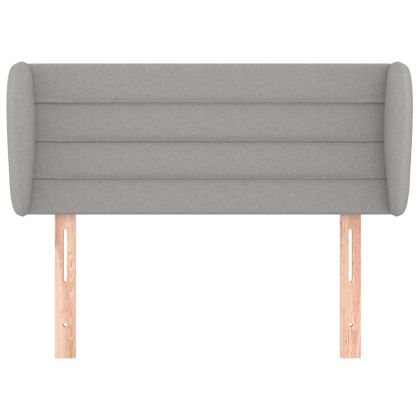 Горна табла за легло с уши, светлосива,93x23x78/88 см, плат