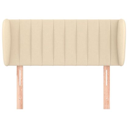 Горна табла за легло с уши, кремава, 103x23x78/88 см, плат