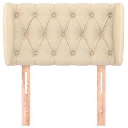 Горна табла за легло с уши, кремава, 83x23x78/88 см, плат