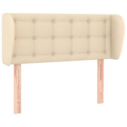 Горна табла за легло с уши, кремава, 83x23x78/88 см, плат