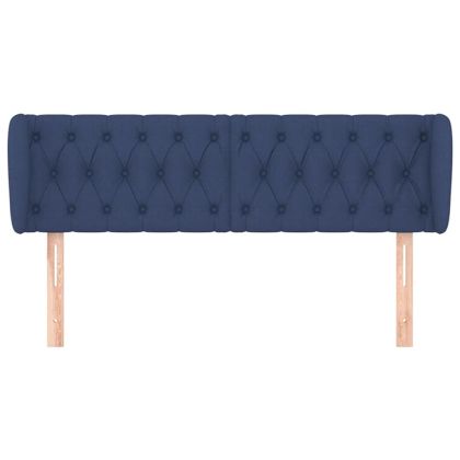 Горна табла за легло, синя, 163x23x78/88 см, плат