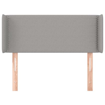 Горна табла за легло с уши, светлосива,93x16x78/88 см, плат