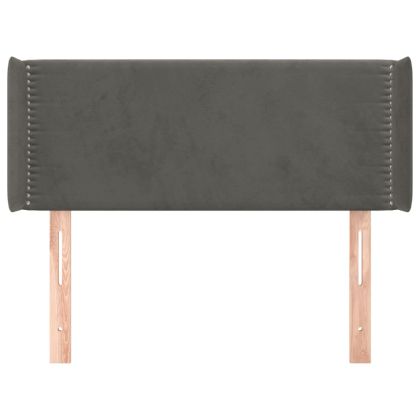 Горна табла за легло, тъмносива, 93x16x78/88 см, кадифе