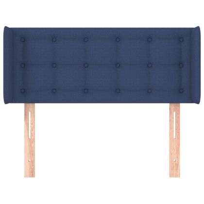 Горна табла за легло, синя, 93x16x78/88 см, плат