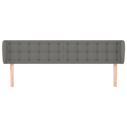 Горна табла за легло, тъмносива, 163x16x78/88 см, плат