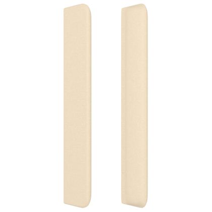 Горна табла за легло с уши, кремава, 163x16x118/128 см, плат