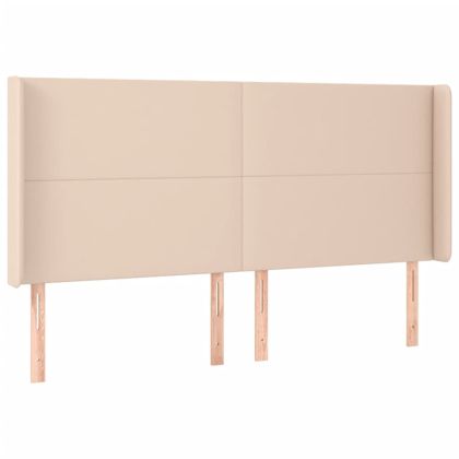 LED горна табла за легло, капучино, 203x16x118/128 см