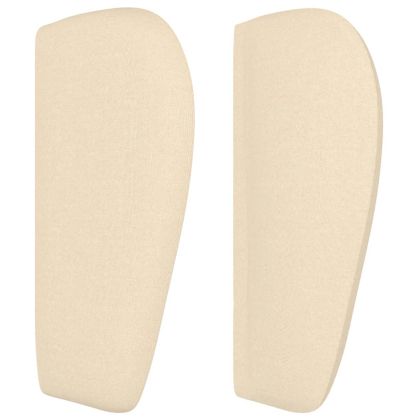 Горна табла за легло с уши, кремава, 203x23x78/88 см, плат