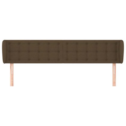 Горна табла за легло с уши, тъмнокафява, 183x23x78/88 см, плат