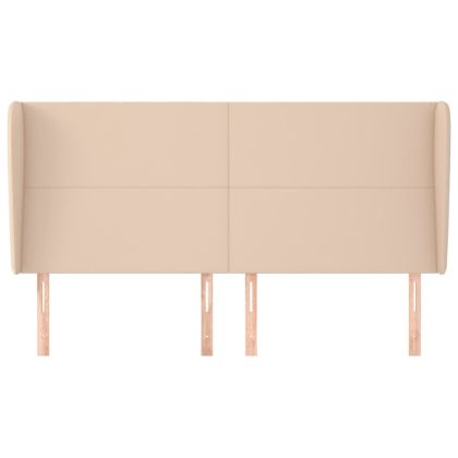 Горна табла с уши, капучино, 203x23x118/128 см, изкуствена кожа