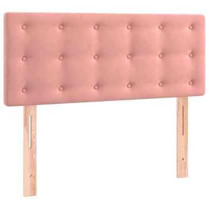 Боксспринг легло с матрак, розова, 90x190 см, кадифе