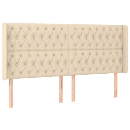 Боксспринг легло с матрак и LED, кремава, 200x200 см, плат