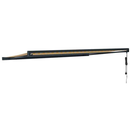 Прибираща се тента жълто и бяло 5x3 м плат и алуминий