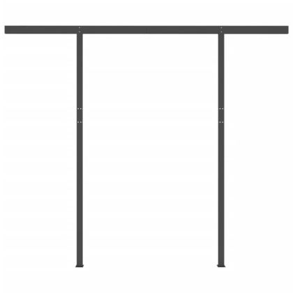 Автоматично прибиращ се сенник с прътове, 3x2,5 м, жълто и бяло