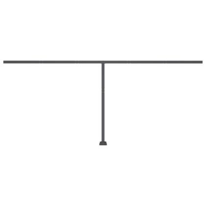 Ръчно прибиращ се сенник с LED, 500x300 см, синьо и бяло