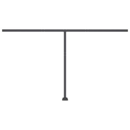 Автоматичен сенник LED сензор за вятър 450x350 см синьо и бяло