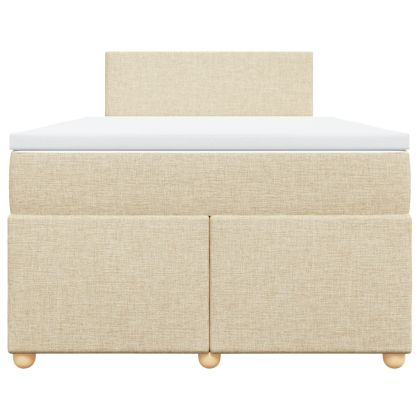 Боксспринг легло с матрак, кремаво, 120x200 см, плат