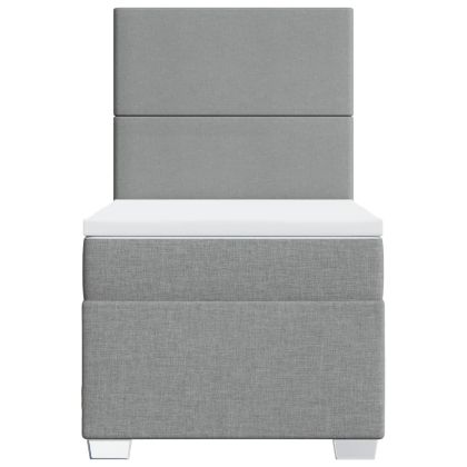 Боксспринг легло с матрак, светлосиво, 80x200 см, плат