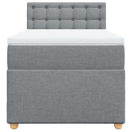 Боксспринг легло с матрак, светлосиво, 80x200 см, плат