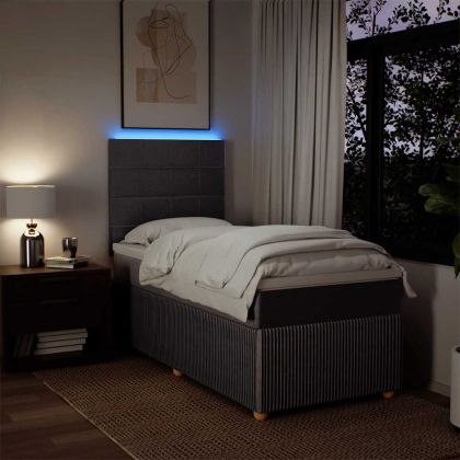 Боксспринг легло с матрак, таупе, 90x190 см, плат