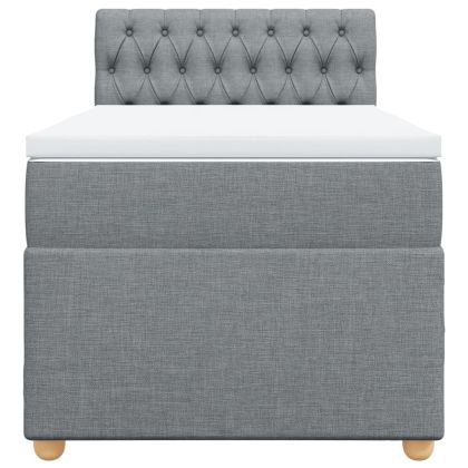 Боксспринг легло с матрак, светлосива, 90x190 см, плат