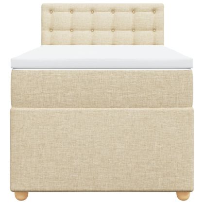 Боксспринг легло с матрак, кремава, 90x190 см, плат